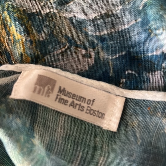VTG Scarf Museum of Fine Arts Boston, Van Gogh Art Print, blue tones - Picture 9 of 14